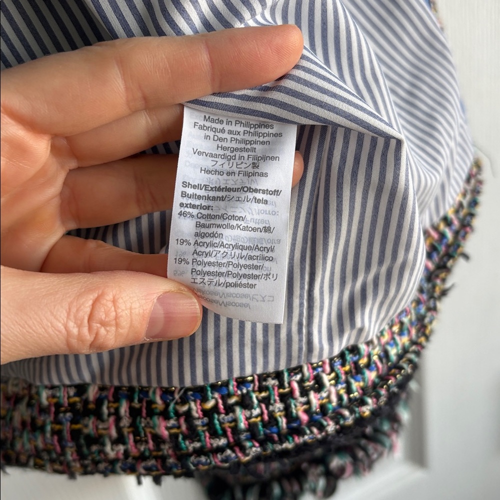 J. Crew Multicolor Tweed Fringe-Trim Blazer - Picture 6 of 7